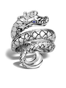 John Hardy bague Legends Naga ornée de saphir - Argent