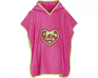 Playshoes badponcho hart roze meisjes maat S