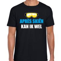 Apres ski t-shirt - Apres skieen kan ik wel - zwart - heren - Wintersport - Foute apres ski outfit