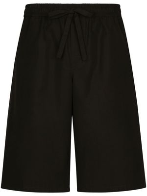 Dolce & Gabbana short de sport à patch logo - Noir