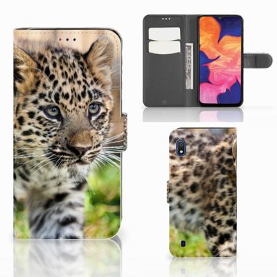 Samsung Galaxy A10 | Telefoonhoesje | Met pasjeshouder | Baby Luipaard