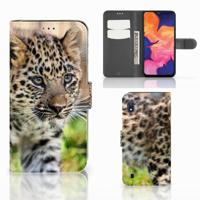Samsung Galaxy A10 | Telefoonhoesje | Met pasjeshouder | Baby Luipaard