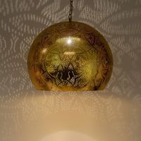 Hanglamp metaal filigrain 'Marlo' oosterse hanglamp stijl open vintage goud 400mm - thumbnail