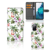 Samsung Galaxy S20 FE Telefoonhoesje met Pasjes Flamingo Palms - thumbnail