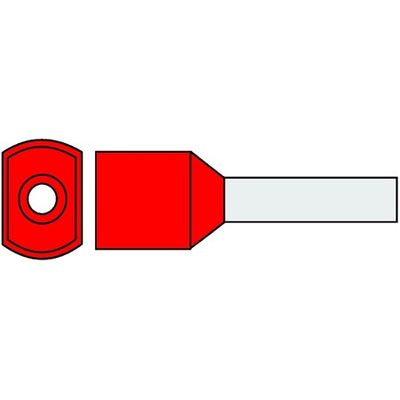 Geïsoleerde TwinAdereindhuls 1qmm Rood penlengte = 10mm