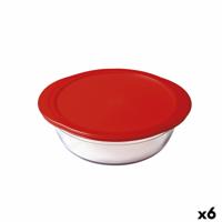 Ronde Lunchtrommel met Deksel Ô Cuisine Cook&store Ocu Rood 2,3 L 27 x 24 x 8 cm Glas Siliconen (6 Stuks)