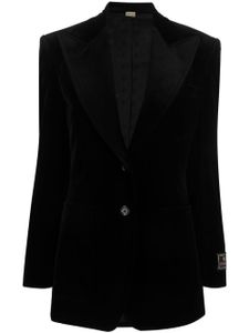 Gucci single-breasted velvet blazer - Noir