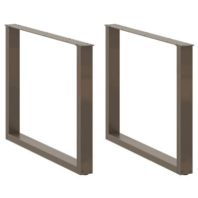 Eettafelpoten 3 st U-vormig 100x(72-73) cm staal naturel