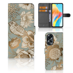 Hoesje voor OPPO A58 4G Vintage Bird Flowers