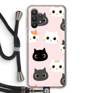 Katten: Samsung Galaxy A32 5G Transparant Hoesje met koord