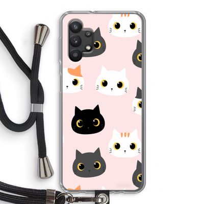 Katten: Samsung Galaxy A32 5G Transparant Hoesje met koord