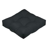 Stof Textile Vloerkussen XXL - zwart - polyester - 60 x 60 x 12 cm - vierkant - Extra dik en groot