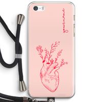 Blooming Heart: iPhone 5 / 5S / SE Transparant Hoesje met koord