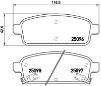 Remmenset, remschijf BREMBO, Remschijftype: Massief, Inbouwplaats: Achteras: , u.a. für Opel, Vauxhall, Chevrolet