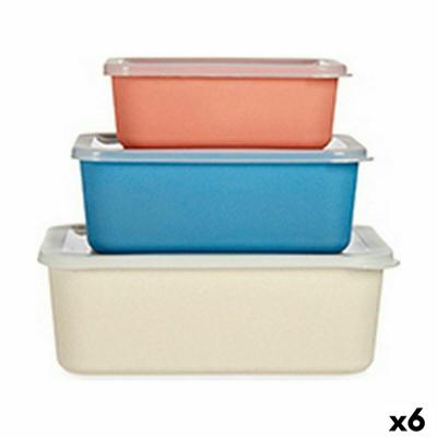 Set van opstapelbare opbergboxen Bamboe Melamine (6 Stuks)