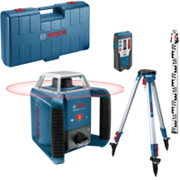 Bosch Blauw grl 400 h set rotatielaser met lr1 ontvanger | + bouwstatief bt 152 + meetlat gr240 - 06159940jy