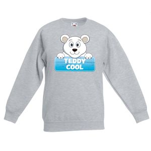 IJsbeer dieren sweater grijs voor kinderen