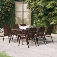 7-delige Tuinset bruin en zwart