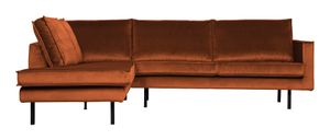 BePureHome Hoekbank 'Rodeo' Links, Velvet, kleur Roestbruin