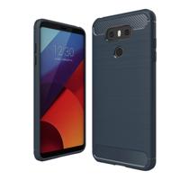 LG G6 schokbestendig Geborsteld koolstofvezel structuur TPU back cover Hoesje (blauw)
