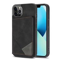 Samsung Galaxy A12 hoesje - Backcover - Pasjeshouder - Portemonnee - Camerabescherming - Stijlvol patroon - TPU - Zwart - thumbnail