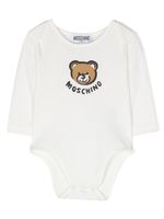 Moschino Kids body en coton à imprimé Leo Teddy - Blanc