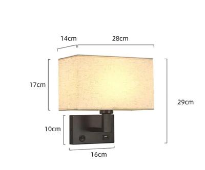 Moderne Wandlamp met Stoffen Kap