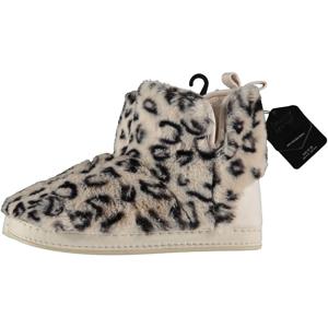 Apollo Dames hoge pantoffels/sloffen luipaard print - beige - maat 41-42