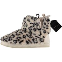 Apollo Dames hoge pantoffels/sloffen luipaard print - beige - maat 41-42