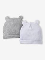 Set van 2 muts geboorte met berenoren bleekblauw