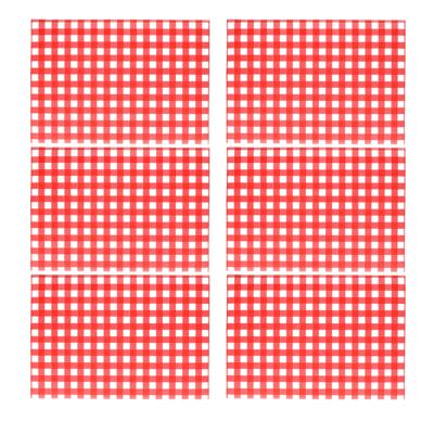 Bellatio Design Tafel Placemats - 6x - Bistro print - rood/wit geblokt - 43 x 28 cm - pvc Bellatio Design Tafel Placemats - 6x - Bistro print - rood/wit geblokt - 43 x 28 cm - pvc