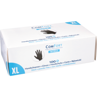 Handschoen nitril en poedervrij ZWART 100 stuks XLarge