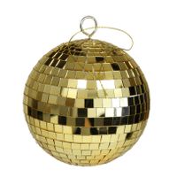 Grote discobal kerstballen - goud - 15 cm - kunststof