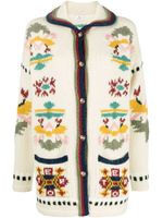 ETRO cardigan à motif géométrique en intarsia - Blanc - thumbnail