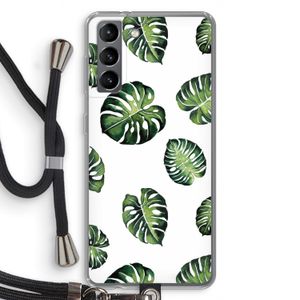 Tropische bladeren: Samsung Galaxy S21 Transparant Hoesje met koord