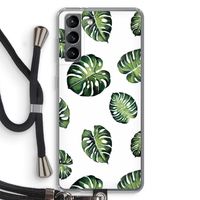 Tropische bladeren: Samsung Galaxy S21 Transparant Hoesje met koord