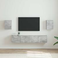 TV Wandkast 2 pcs Beton 30 x 31 x 40 cm Bewerkt hout