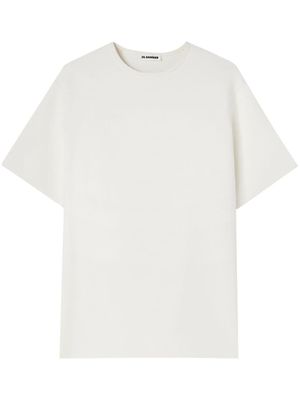 Jil Sander haut à logo en relief - Blanc