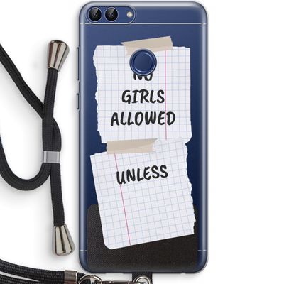 No Girls Allowed Unless: Huawei P Smart (2018) Transparant Hoesje met koord