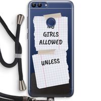 No Girls Allowed Unless: Huawei P Smart (2018) Transparant Hoesje met koord