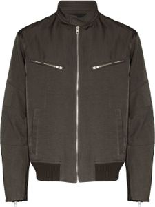 Helmut Lang veste bomber Moto Flight à fermeture zippée - Vert