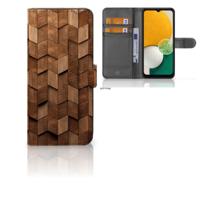 Book Style Case voor Samsung Galaxy A14 4G Wooden Cubes Book Style Case voor Samsung Galaxy A14 4G Wooden Cubes