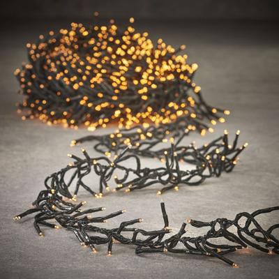 Clusterverlichting lichtsnoer - 2x - 2000 led lampjes - warm wit - 20 meter - timer functie