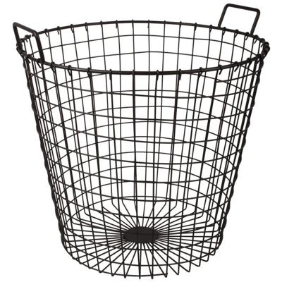 Opbergmand - 1x - metaal - antraciet - 45 x 45 cm - draadmand - decoratiemand/opbergen