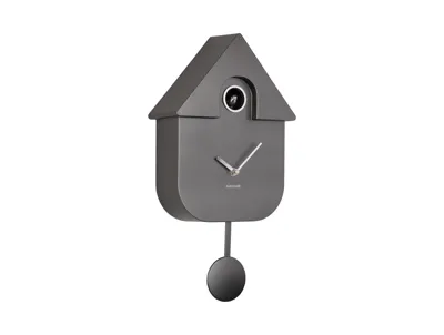 Wall clock Modern Cuckoo ABS metallic dark grey