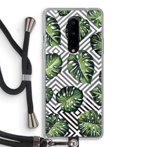 Geometrische jungle: OnePlus 8 Transparant Hoesje met koord
