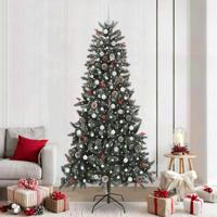 VidaXL Kunstkerstboom met 300 led groen 240 cm pvc en plastic en staal