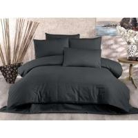 Completo letto - 1 copripiumino 220x240 cm + 2 federe 60x60 cm - 80% cotone, 20% poliestere - Antracite