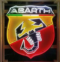 Abarth Logo Neon Verlichting Met Achterplaat XL 120 x 100 cm - thumbnail