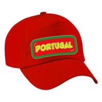 Verkleed feest pet - rood - Portugal - landen thema - zonneklep pet - volwassenen